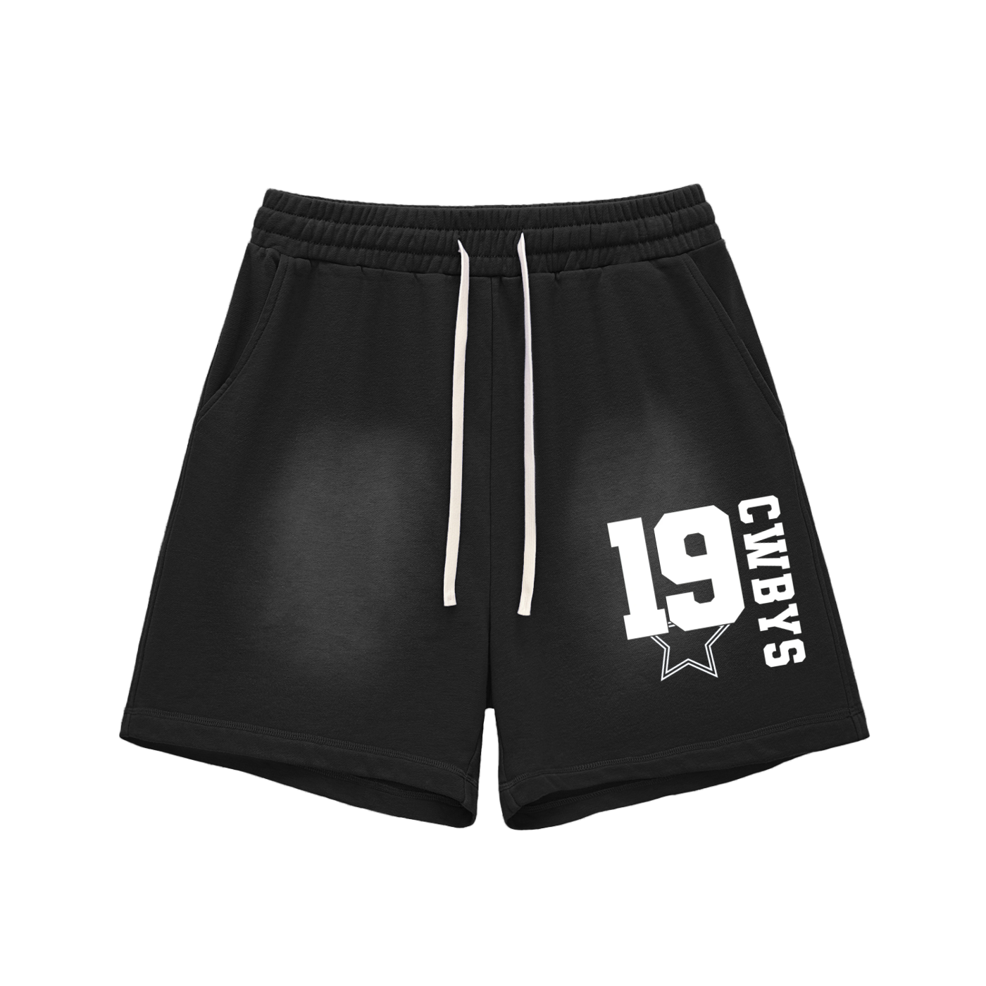 Sun Fade Raw Edge Cotton Shorts